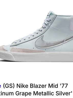Nike Women's Blazer Mid Lace-Up in Platinum Grape & Metallic Silver